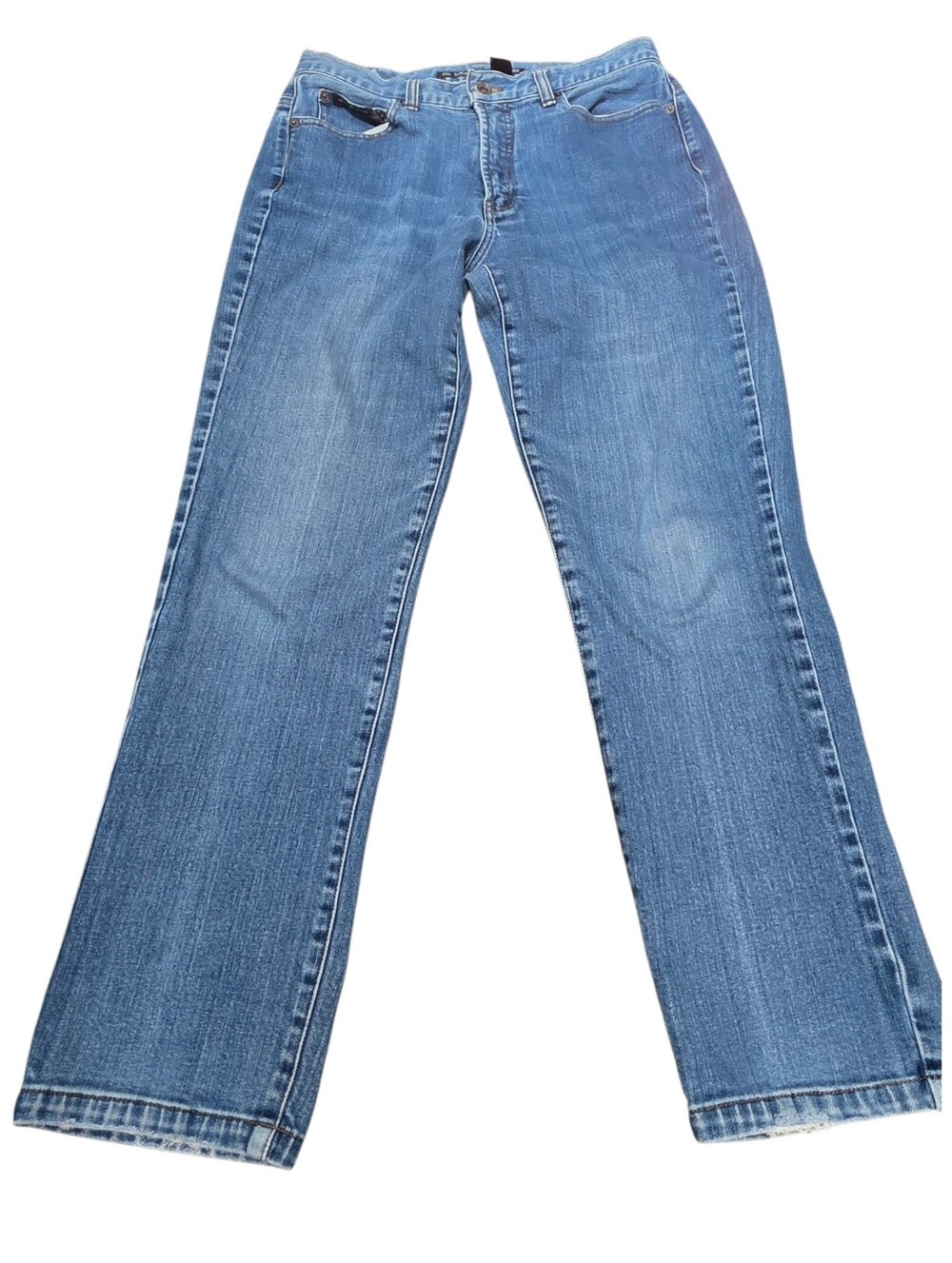 DKNY Women's Straight Leg Blue Jeans (Size:12)